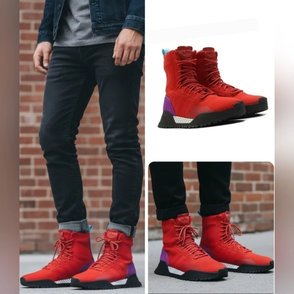 Adidas AF 1.3 Primeknit Boots Scarlet Red Sock 8